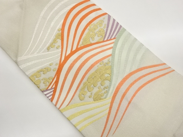 JAPANESE NAGOYA OBI / WOVEN WAVY STRIPE